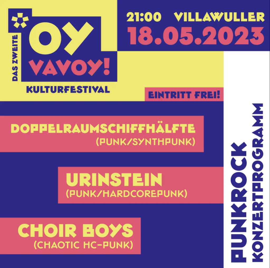 Oy Vavoy! – Doppelraumschiffh. + Urinstein + Choir Boys